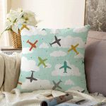 - Sonil-K-4857-Gorsel1 - Realhomes  Realhomes Uçak Desenli Bulutlar Dijital Baskılı Modern Raşel Kadife Kırlent Kılıfı Realhomes