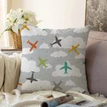 - Sonil-K-4858-Gorsel1 - Realhomes  Realhomes Uçak Desenli Bulutlar Dijital Baskılı Modern Raşel Kadife Kırlent Kılıfı Realhomes