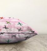 Realhomes Uçak Desenli Bulutlar Dijital Baskılı Modern Raşel Kadife Kırlent Kılıfı Realhomes