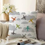 - Sonil-K-4861-Gorsel1 - Realhomes  Realhomes Uçak Desenli Bulutlar Dijital Baskılı Modern Raşel Kadife Kırlent Kılıfı Realhomes