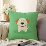 Realhomes Köpek Desenli Dijital Baskılı Modern Raşel Kadife Kırlent Kılıfı Realhomes