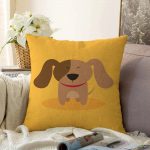 - Sonil-K-4865-Gorsel1 - Realhomes  Realhomes Köpek Desenli Dijital Baskılı Modern Raşel Kadife Kırlent Kılıfı Realhomes