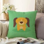 Realhomes Köpek Desenli Dijital Baskılı Modern Raşel Kadife Kırlent Kılıfı Realhomes