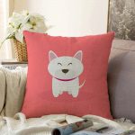 - Sonil-K-4867-Gorsel1 - Realhomes  Realhomes Köpek Desenli Dijital Baskılı Modern Raşel Kadife Kırlent Kılıfı Realhomes