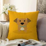 - Sonil-K-4868-Gorsel1 - Realhomes  Realhomes Köpek Desenli Dijital Baskılı Modern Raşel Kadife Kırlent Kılıfı Realhomes