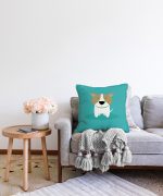 - Sonil-K-4869-Gorsel2 - Realhomes  Realhomes Köpek Desenli Dijital Baskılı Modern Raşel Kadife Kırlent Kılıfı Realhomes