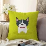 Realhomes Köpek Desenli Dijital Baskılı Modern Raşel Kadife Kırlent Kılıfı Realhomes