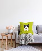 Realhomes Köpek Desenli Dijital Baskılı Modern Raşel Kadife Kırlent Kılıfı Realhomes