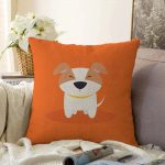 - Sonil-K-4871-Gorsel1 - Realhomes  Realhomes Köpek Desenli Dijital Baskılı Modern Raşel Kadife Kırlent Kılıfı Realhomes