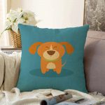 - Sonil-K-4873-Gorsel1 - Realhomes  Realhomes Köpek Desenli Dijital Baskılı Modern Raşel Kadife Kırlent Kılıfı Realhomes