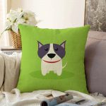 - Sonil-K-4874-Gorsel1 - Realhomes  Realhomes Köpek Desenli Dijital Baskılı Modern Raşel Kadife Kırlent Kılıfı Realhomes