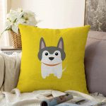 - Sonil-K-4876-Gorsel1 - Realhomes Realhomes Köpek Desenli Dijital Baskılı Modern Raşel Kadife Kırlent Kılıfı Realhomes