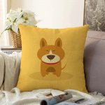 - Sonil-K-4878-Gorsel1 - Realhomes  Realhomes Köpek Desenli Dijital Baskılı Modern Raşel Kadife Kırlent Kılıfı Realhomes