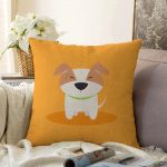 - Sonil-K-4880-Gorsel1 - Realhomes  Realhomes Köpek Desenli Dijital Baskılı Modern Raşel Kadife Kırlent Kılıfı Realhomes