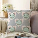 - Sonil-K-4893-Gorsel1 - Realhomes  Realhomes Kedi Desenli Dijital Baskılı Modern Raşel Kadife Kırlent Kılıfı Realhomes