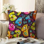 - Sonil-K-4896-Gorsel1 - Realhomes  Realhomes Renkli Sayılar Dijital Baskılı Modern Raşel Kadife Kırlent Kılıfı Realhomes