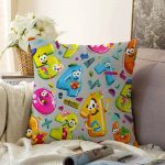 - Sonil-K-4897-Gorsel1 - Realhomes  Realhomes Renkli Sayılar Dijital Baskılı Modern Raşel Kadife Kırlent Kılıfı Realhomes