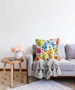 Realhomes Renkli Sayılar Dijital Baskılı Modern Raşel Kadife Kırlent Kılıfı Realhomes