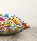 Realhomes Renkli Sayılar Dijital Baskılı Modern Raşel Kadife Kırlent Kılıfı Realhomes