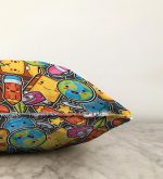 Realhomes Renkli Eşyalar Dijital Baskılı Modern Raşel Kadife Kırlent Kılıfı Realhomes