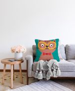 - Sonil-K-4916-Gorsel2 - Realhomes  Realhomes Renkli Kedi Dijital Baskılı Modern Raşel Kadife Kırlent Kılıfı Realhomes