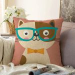 - Sonil-K-4919-Gorsel1 - Realhomes  Realhomes Renkli Kedi Dijital Baskılı Modern Raşel Kadife Kırlent Kılıfı Realhomes