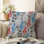 Realhomes Gri Zeminli Sol Anahtarlı Dijital Baskılı Modern Raşel Kadife Yastık Kılıfı Realhomes