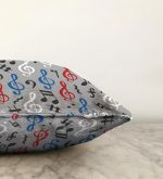 Realhomes Gri Zeminli Sol Anahtarlı Dijital Baskılı Modern Raşel Kadife Yastık Kılıfı Realhomes