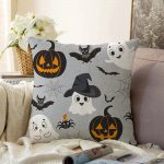 Realhomes Balkabağı ve Casper Dijital Baskılı Modern Raşel Kadife Yastık Kılıfı Realhomes