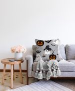 Realhomes Balkabağı ve Casper Dijital Baskılı Modern Raşel Kadife Yastık Kılıfı Realhomes