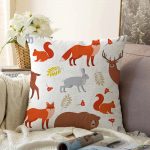 - Sonil-K-4947-Gorsel1 - Realhomes  Realhomes Sevimli Hayvanlar Desenli Dijital Baskılı Modern Raşel Kadife Yastık Kılıfı Realhomes