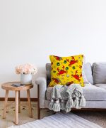 Realhomes Sevimli Yengeç Desenli Dijital Baskılı Modern Raşel Kadife Kırlent Kılıfı Realhomes