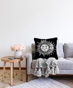 Güneş Ay Yıldızlı Dekoratif Raşel Kadife Kırlent Kılıfı Realhomes