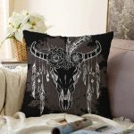 Realhomes Cow Head Özel Tasarım Dijital Baskılı Raşel Kadife Kırlent Kılıfı Realhomes