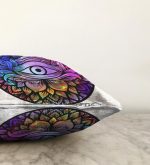 - Sonil-K-5009-Gorsel3 - Realhomes  Realhomes Beyaz Zeminde Renkli Üçüncü Göz Motifli Raşel Kadife Kırlent Kılıfı Realhomes