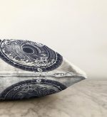 - Sonil-K-5017-Gorsel3 - Realhomes  Beyaz Zeminde Lacivert Pusula Motifli Raşel Kadife Kırlent Kılıfı Realhomes