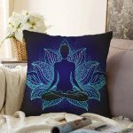 - Sonil-K-5031-Gorsel1 - Realhomes Mavi Neon Motifli Yoga Desenli Özel Tasarım Raşel Kadife Kırlent Kılıfı Realhomes