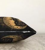 Realhomes Özel Tasarım Gold Ay Desenli Saat Raşel Kadife Kırlent Kılıfı Realhomes