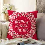 Home Sweet Home Dijital Baskılı Dekoratif Raşel Kadife Yastık Kırlent Kılıfı Realhomes