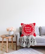 Home Sweet Home Dijital Baskılı Dekoratif Raşel Kadife Yastık Kırlent Kılıfı Realhomes