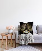 - Sonil-K-5041-Gorsel2 - Realhomes Altın Motifli Yoga Ve Mavi Göz Desenli Özel Tasarım Dijital Baskılı Raşel Kadife Yastık Kılıfı Realhomes