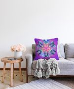 - Sonil-K-5043-Gorsel2 - Realhomes  Gökkuşağı Motifli Renkli Çiçekli Özel Tasarım Raşel Kadife Kırlent Kılıfı Realhomes