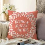 Home Sweet Home Dijital Baskılı Dekoratif Raşel Kadife Yastık Kırlent Kılıfı Realhomes
