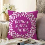 Home Sweet Home Dijital Baskılı Dekoratif Raşel Kadife Yastık Kırlent Kılıfı Realhomes