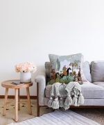 Realhomes Özel Tasarım Atlı Raşel Kadife Kırlent Kılıfı Realhomes