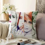 Fashion Womens Dijital Baskılı Raşel Kadife Kırlent Kılıfı Realhomes