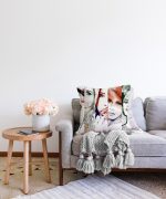 Fashion Womens Dijital Baskılı Raşel Kadife Kırlent Kılıfı Realhomes