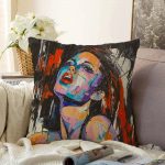 Sulu Boya Fashion Women Dijital Baskılı Raşel Kadife Yastık Kılıfı Realhomes