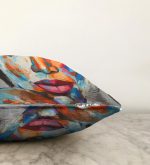 Sulu Boyalı Kadın Yüzlü Dekoratif Modern Raşel Kadife Kırlent Kılıfı Realhomes