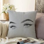 - Sonil-K-5096gri-ayna-Gorsel1 - Realhomes  Realhomes Gri Zeminde Kirpik Motifli Özel Tasarım Raşel Kadife Yastık Kılıfı Realhomes